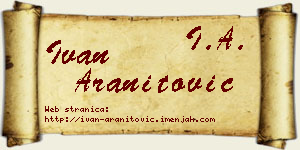 Ivan Aranitović vizit kartica